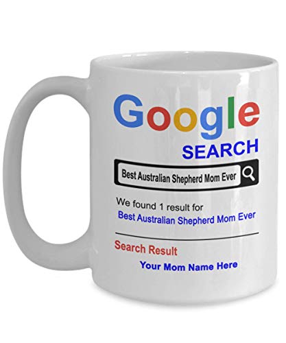 Spreadpassion Personalized Australian Shepherd Mom Mug - Australian Shepherd Mom Gifts - Custom Mom Name - Dog Mother's Day Gifts