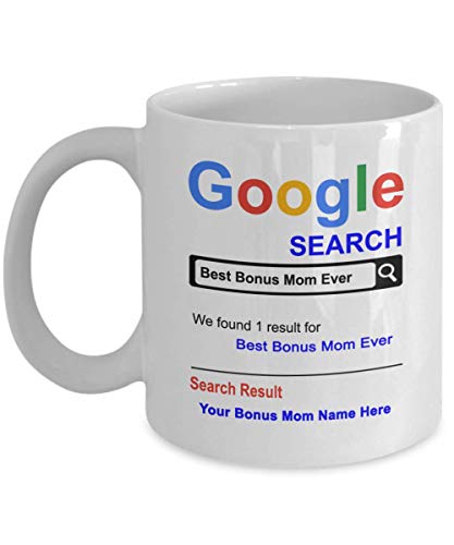 spreadpassion Personalized Bonus Mom Mug - Best Bonus Mom Ever Coffee Cup - Personalized Mother's day Gifts - Gift for Bonus Mom - Thank you gifts for Christmas Birthday