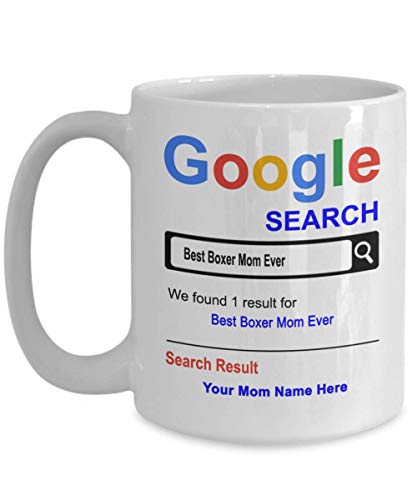 Spreadpassion Personalized Boxer Mom Mug - Boxer Mom Gifts - Custom Mom Name - Dog Mother's Day Gifts