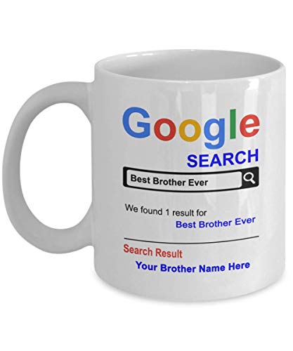 spreadpassion Personalized Brother Mug - Best Brother Ever Coffee Cup - Customized Name Brother Gifts - Gift for Brother - Thank you Basket gifts for Christmas Birthday Anniversary