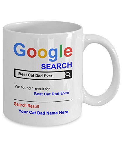 Spreadpassion Personalized Cat Dad Mug - Best Cat Dad Ever Coffee Cup - Customized Name Cat Dad Gifts - Gift For Cat Dad - Thank You Basket Gifts For Christmas Birthday Anniversary