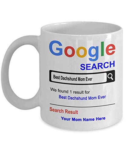 Spreadpassion Personalized Dachshund Mom Mug - Dachshund Mom Gifts - Custom Mom Name - Dog Mother's Day Gifts