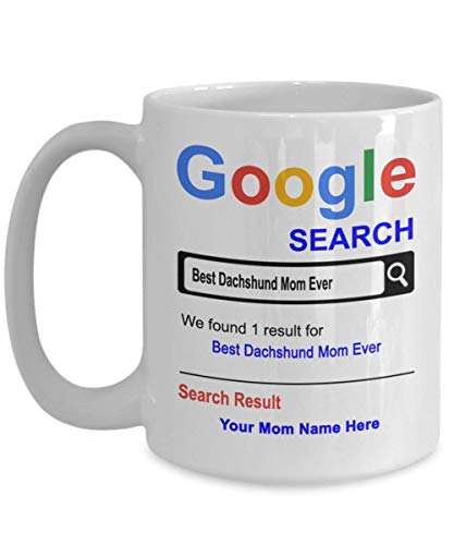 Spreadpassion Personalized Dachshund Mom Mug - Dachshund Mom Gifts - Custom Mom Name - Dog Mother's Day Gifts