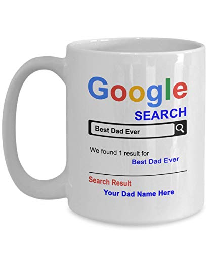 Spreadpassion Personalized Dad Mug - Best Dad Ever Coffee Cup - Customized Name Dad Gifts - Gift For Dad - Thank You Basket Gifts For Christmas Birthday Anniversary