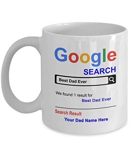 spreadpassion Personalized Dad Mug - Best Dad Ever Coffee Cup - Customized Name Dad Gifts - Gift for Dad - Thank you Basket gifts for Christmas Birthday Anniversary