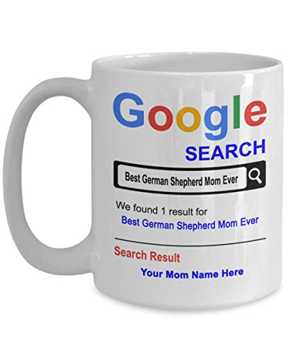 Spreadpassion Personalized German Shepherd Mom Mug - German Shepherd Mom Gifts - Custom Mom Name - Dog Mother's Day Gifts