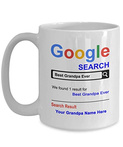 Spreadpassion Personalized Grandpa Mug - Best Grandpa Ever Coffee Cup - Customized Name Grandpa Gifts - Gift For Grandpa - Thank You Basket Gifts For Christmas Birthday Anniversary