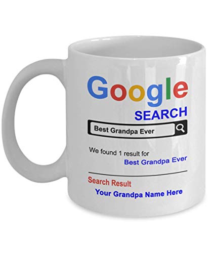 spreadpassion Personalized Grandpa Mug - Best Grandpa Ever Coffee Cup - Customized Name Grandpa Gifts - Gift for Grandpa - Thank you Basket gifts for Christmas Birthday Anniversary