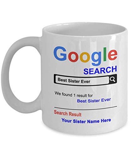 spreadpassion Personalized Sister Mug - Best Sister Ever Coffee Cup - Customized Name Sister Gifts - Gift for Uncle - Thank you Basket gifts for Christmas Birthday Anniversary