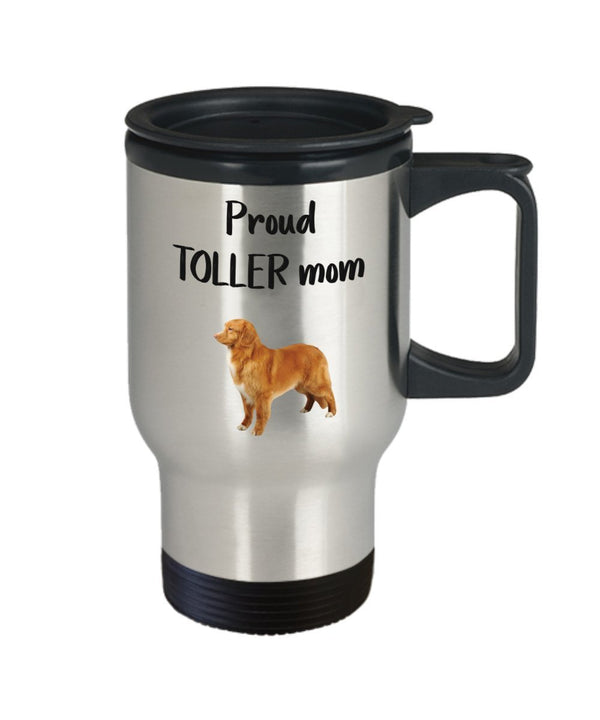 Spreadpassion Proud Toller Mom Travel Mug - Funny Tea Hot Cocoa Coffee Insulated Tumbler - Novelty Birthday Gift Idea