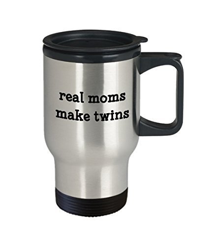 Spreadpassion Real Moms Make Twins Travel Mug – Gift For Twin Mom - Funny Tea Hot Cocoa Coffee Insulated Tumbler - Novelty Birthday Christmas Anniversary Gag Gifts