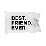 spreadpassion SpreadPassion Friend Pillow Case - Best Friend Ever Gift - For Women Men Friends Mom Girls Cousins Godmother - Funny Cute Gifts - Long Distance - Cheap Thoughtful