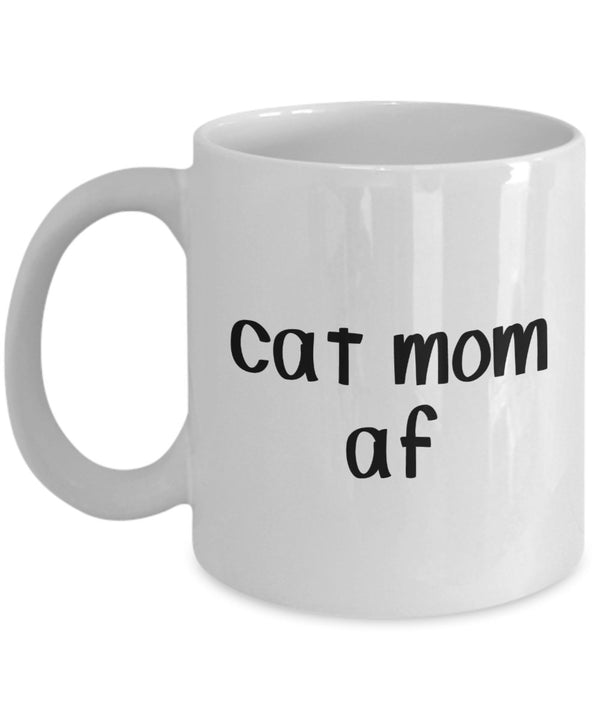spreadpassion Tasse mit Aufschrift"Cat Mom" – Lustige Tasse für Tee Kakao Kaffeetasse – Neuheit Geburtstagsgeschenk Weiß Variant sold out or unavailable