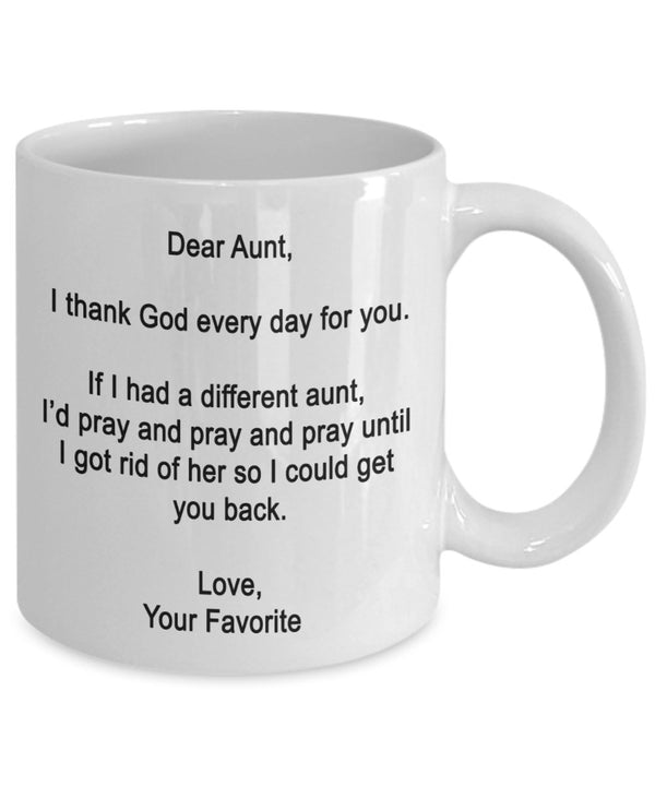 Spreadpassion Tasse Mit Aufschrift"Dear Aunt" Aufschrift"I Thank God Every Day For You" Lustiges Geschenk Für Tante Von Ihrem Liebling 11oz Weiß Weiß Variant Sold Out Or Unavailable
