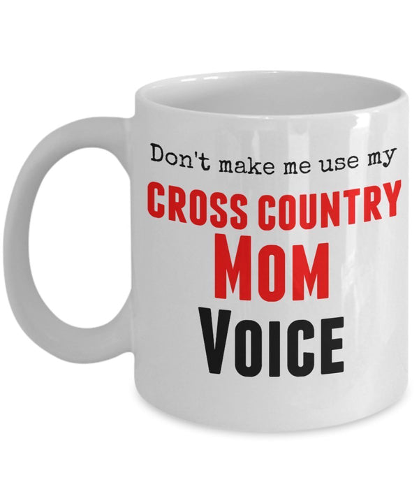 spreadpassion Tazza da caffè in ceramica con scritta in inglese"Don't Make Me Use My Cross Country Mom Voice" 325 ml