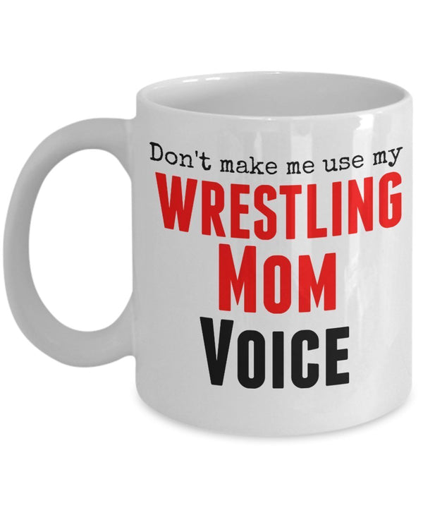 spreadpassion Tazza divertente con scritta in lingua inglese"Don't make me use my wrestling mom voice" 325 ml idea regalo unica