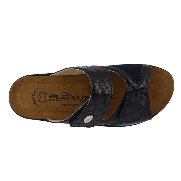 Spring Step FLEXUS ALMERIA SLIDE SANDAL NAVY PATENT
