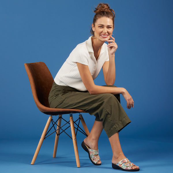 Spring Step FLEXUS BELLASA SLIDE SANDAL WHITE MULTI