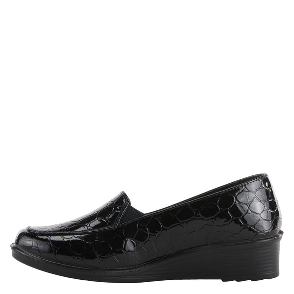 Spring Step FLEXUS BIDDEY SLIP-ON SHOE DARK BROWN CROCO