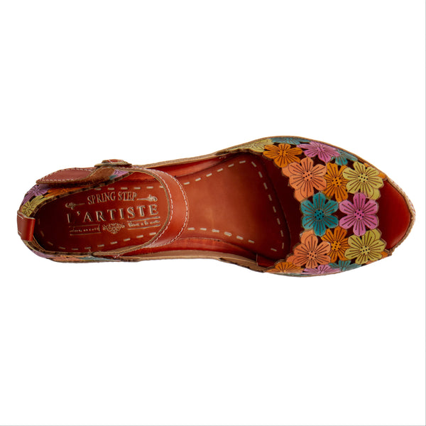 Spring Step L'ARTISTE AVNIA ANKLE STRAP SHOE CAMEL MULTI