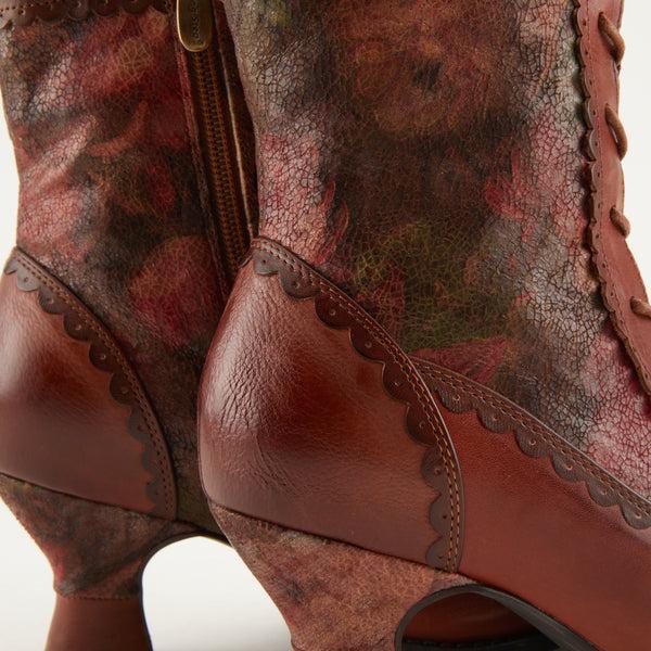 Spring Step L'ARTISTE BEWITCH-FLORAL BOOTIE BROWN MULTI