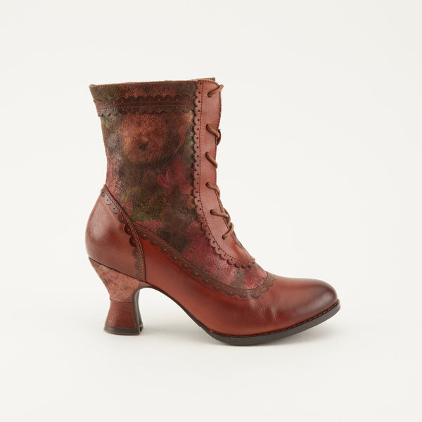 Spring Step L'ARTISTE BEWITCH-FLORAL BOOTIE BROWN MULTI