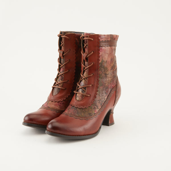 spring step L'ARTISTE BEWITCH-FLORAL BOOTIE BROWN MULTI