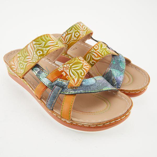 Spring Step L'Artiste Caiman Slide Sandal CAMEL MULTI