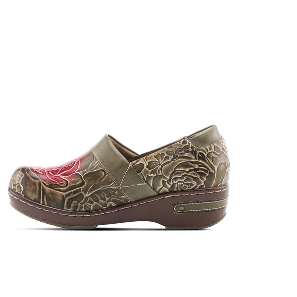 Spring Step L`ARTISTE ELKAYJAY SLIP-ON CLOGS OLIVE MULTI