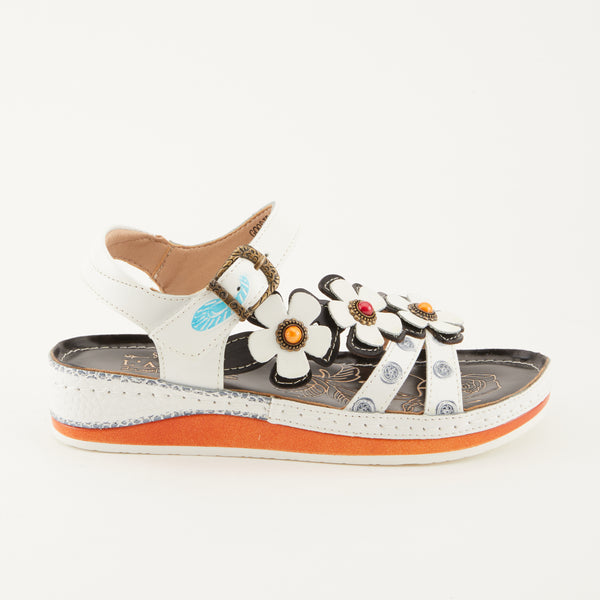 Spring Step L'ARTISTE GOODIE ANKLE STRAP SANDAL WHITE