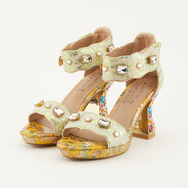 spring step L'ARTISTE JEWELL CLOSED BACK SANDALS YELLOW