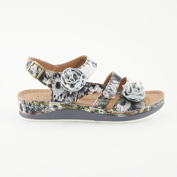 Spring Step L'ARTISTE JOELINA-DAZI ANKLE STRAP SANDALS YELLOW MULTI