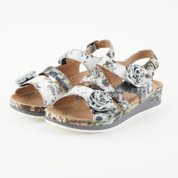 spring step L'ARTISTE JOELINA-DAZI ANKLE STRAP SANDALS YELLOW MULTI