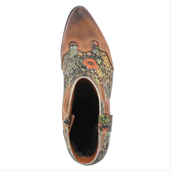 Spring Step L'ARTISTE LADYLUCK WESTERN BOOTIES TAN MULTI SUEDE