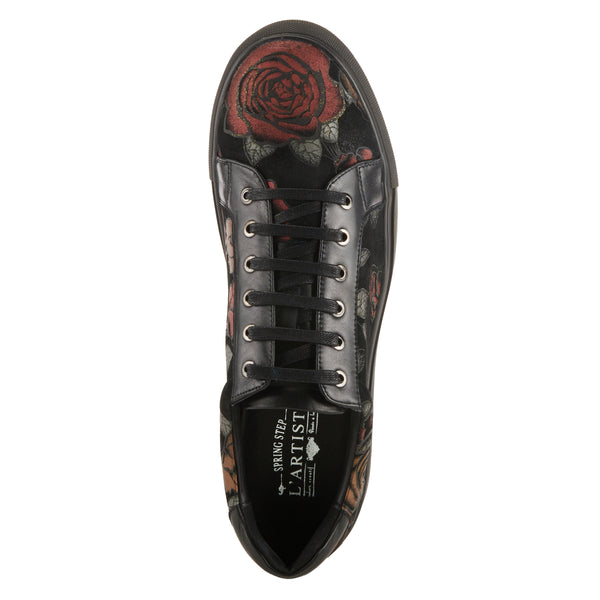 Spring Step L'ARTISTE MEN ANDER-ROSE LACE-UP SNEAKER BLACK MULTI