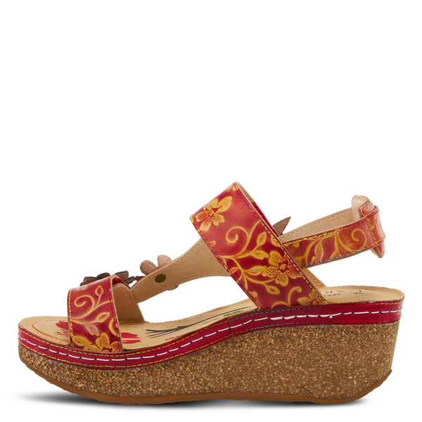 Spring Step L'ARTISTE PICKFORD BACK STRAP SANDALS RED MULTI