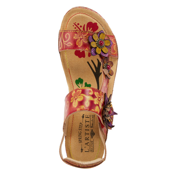 Spring Step L'ARTISTE PICKFORD BACK STRAP SANDALS RED MULTI