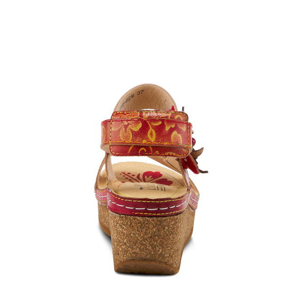 Spring Step L'ARTISTE PICKFORD BACK STRAP SANDALS RED MULTI