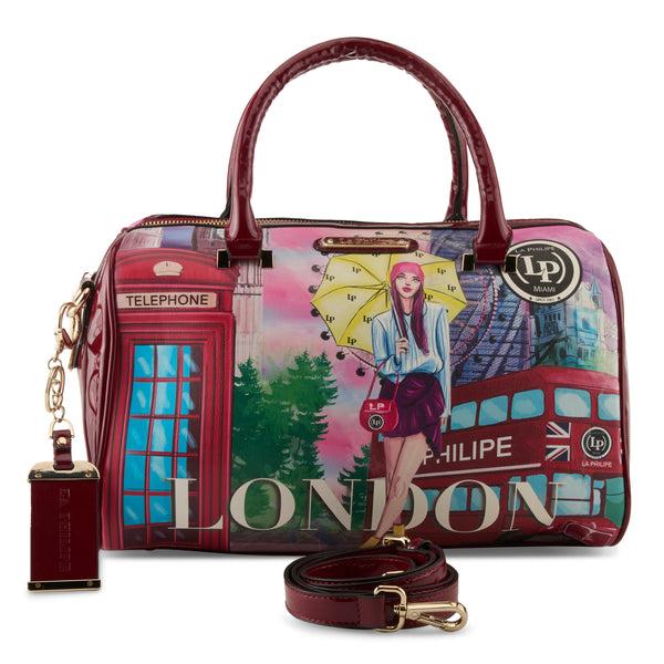 Spring Step LA PHILIPE LP1020-11 UMBRELLA IN LONDON HANDBAG-CLASSIC BORDEAUX