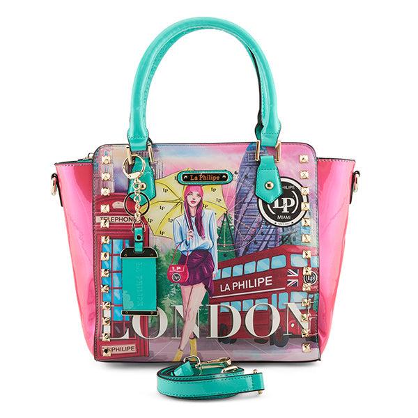 Spring Step LA PHILIPE LP1022-11 UMBRELLA IN LONDON HANDBAG-SATCHEL BLACK