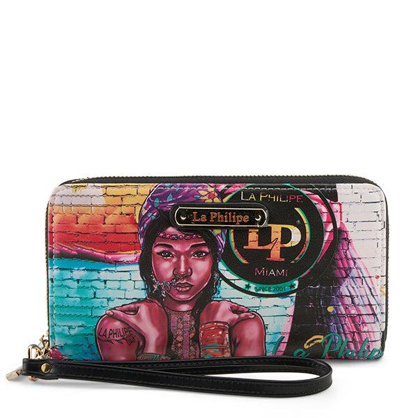spring step La Philipe Women’s Wallet – Wall Mural Art Design (Golden Color Zipper Clutch)