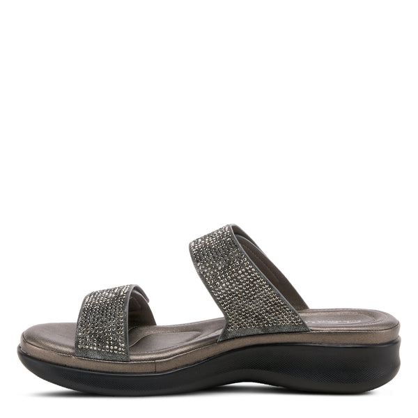 Spring Step FLEXUS BLING SLIDE SANDALS PEWTER