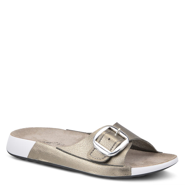 spring step FLEXUS GATEWAY SLIDE SANDALS PEWTER