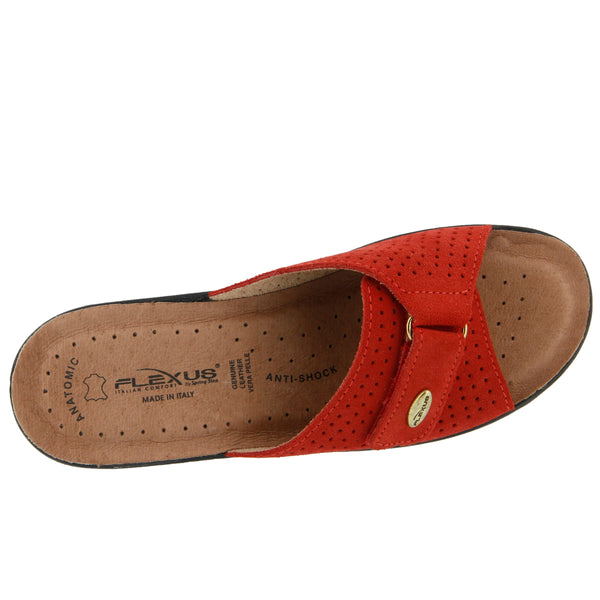 Spring Step FLEXUS KEA SLIDE SANDAL RED SUEDE