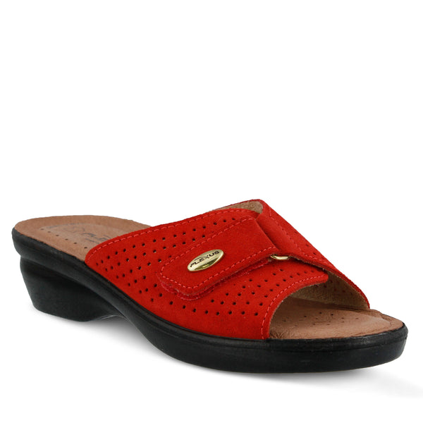 spring step FLEXUS KEA SLIDE SANDAL RED SUEDE