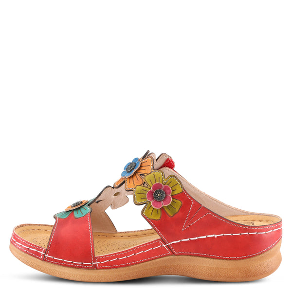 Spring Step L'ARTISTE IZNA SLIDE SANDALS RED MULTI