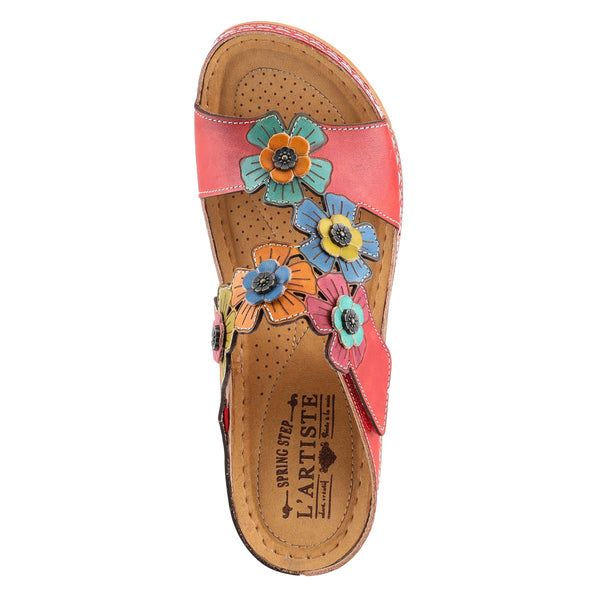 Spring Step L'ARTISTE IZNA SLIDE SANDALS RED MULTI