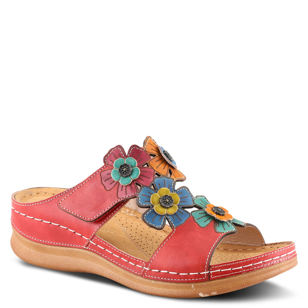 spring step L'ARTISTE IZNA SLIDE SANDALS RED MULTI