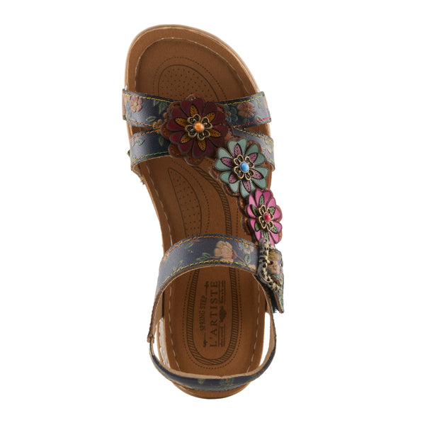 Spring Step L'ARTISTE OFFCENTER SANDALS NAVY MULTI