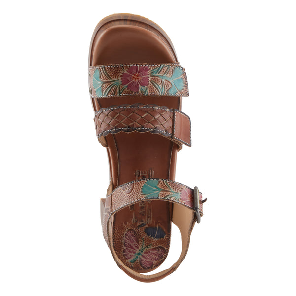 Spring Step L'ARTISTE RETROPEL SANDALS BROWN MULTI